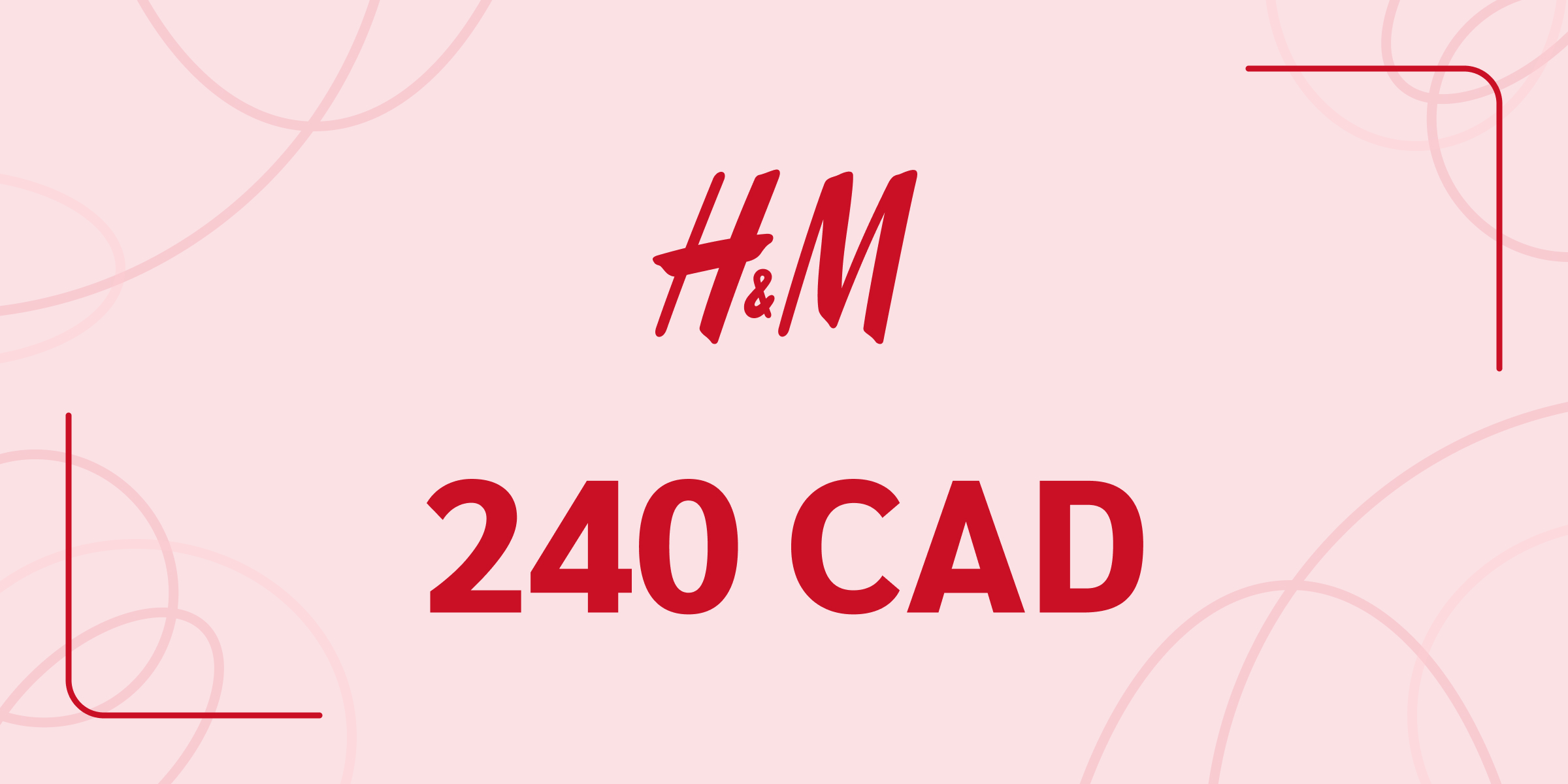 H and M Gift Card 240 CAD
