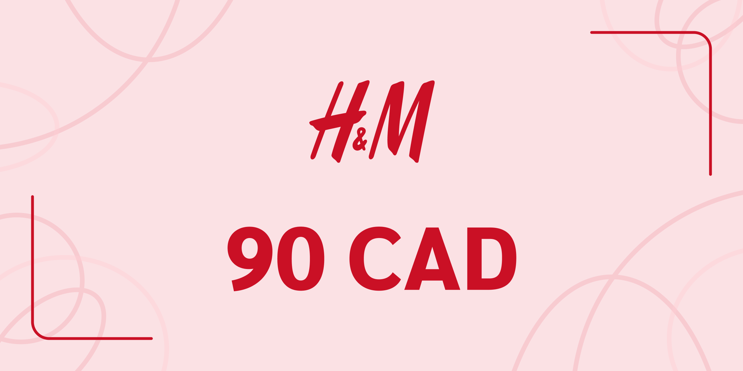 H and M Gift Card 90 CAD