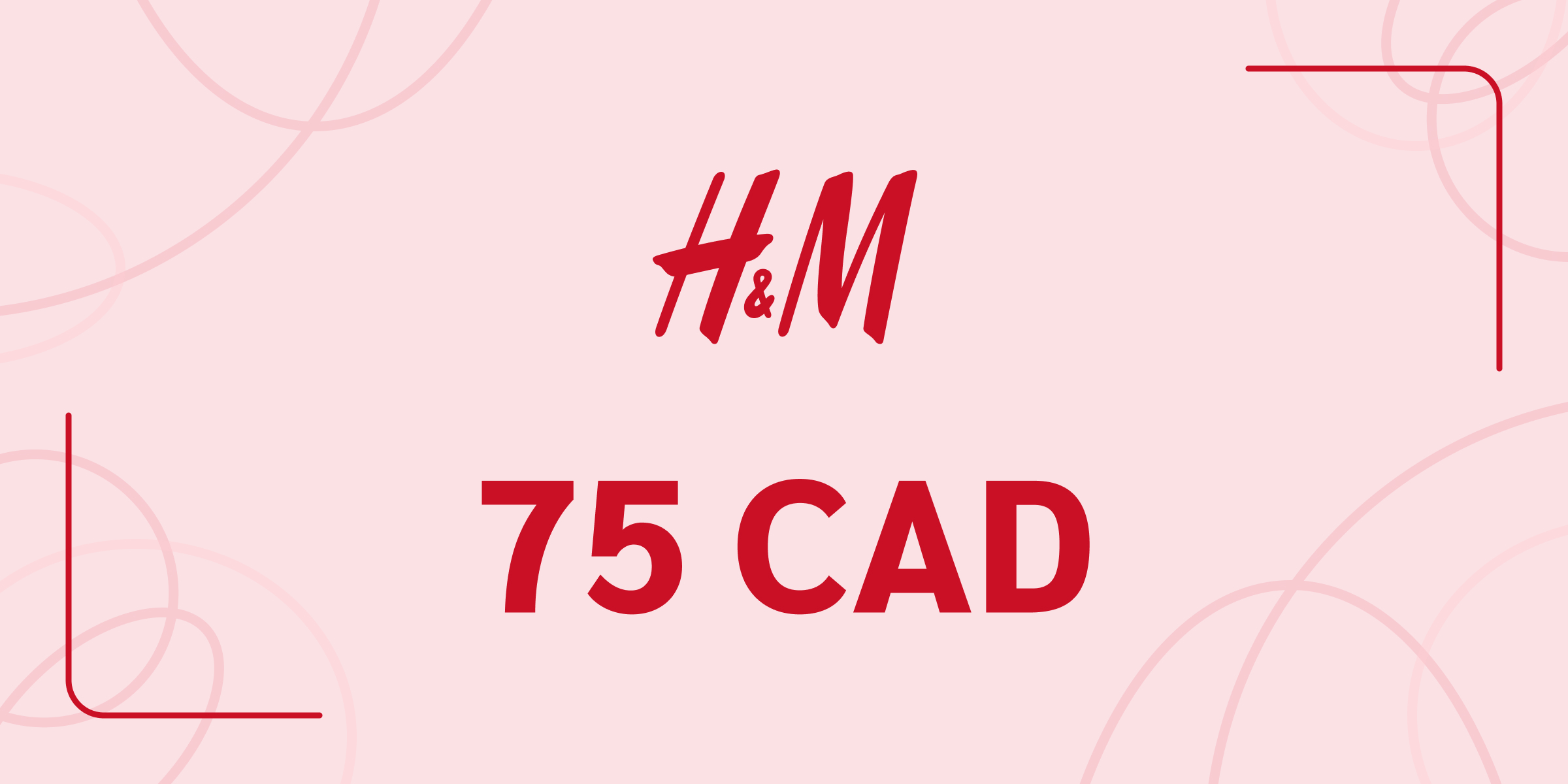 H and M Gift Card 75 CAD