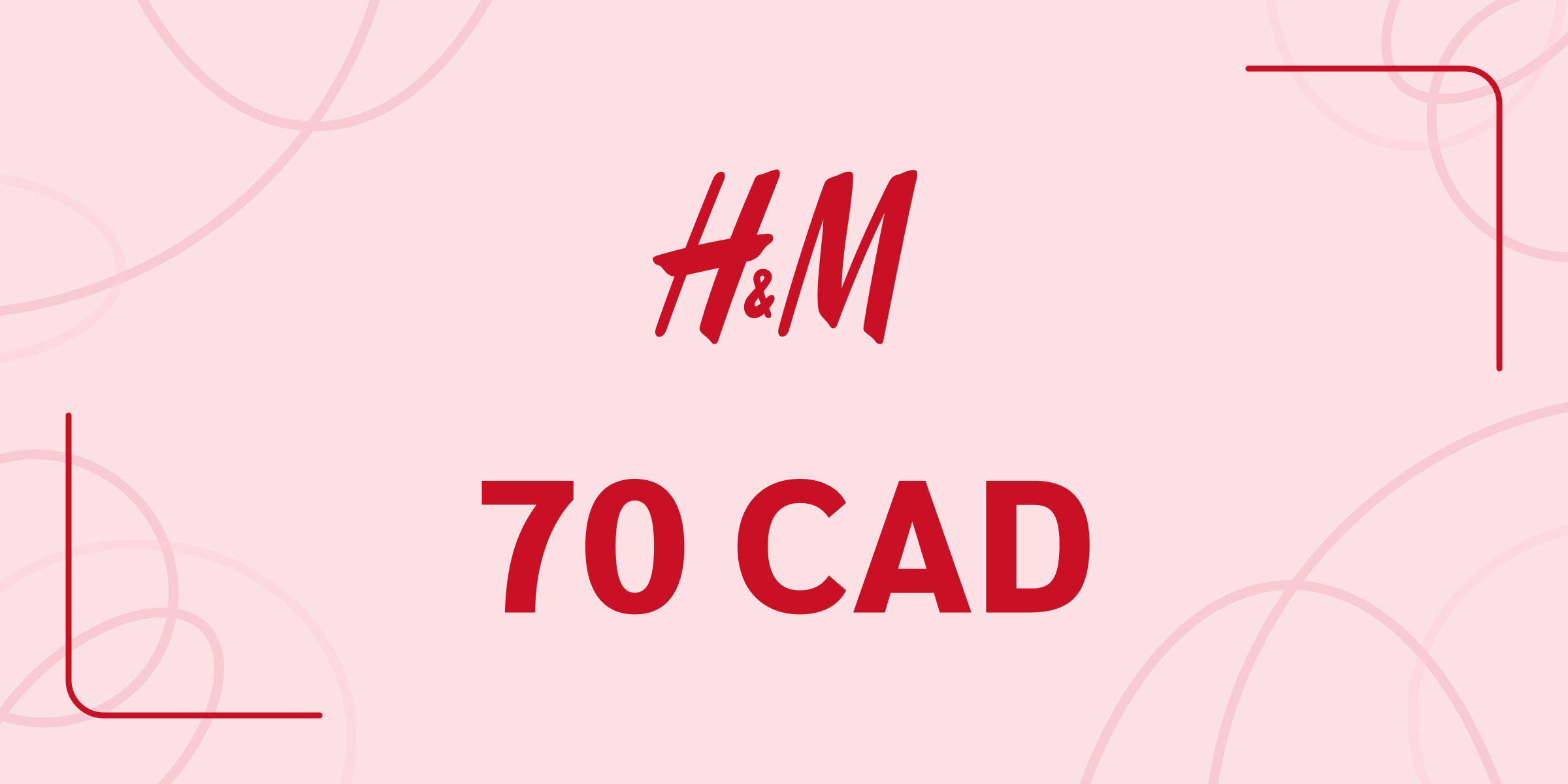 H and M Gift Card 70 CAD
