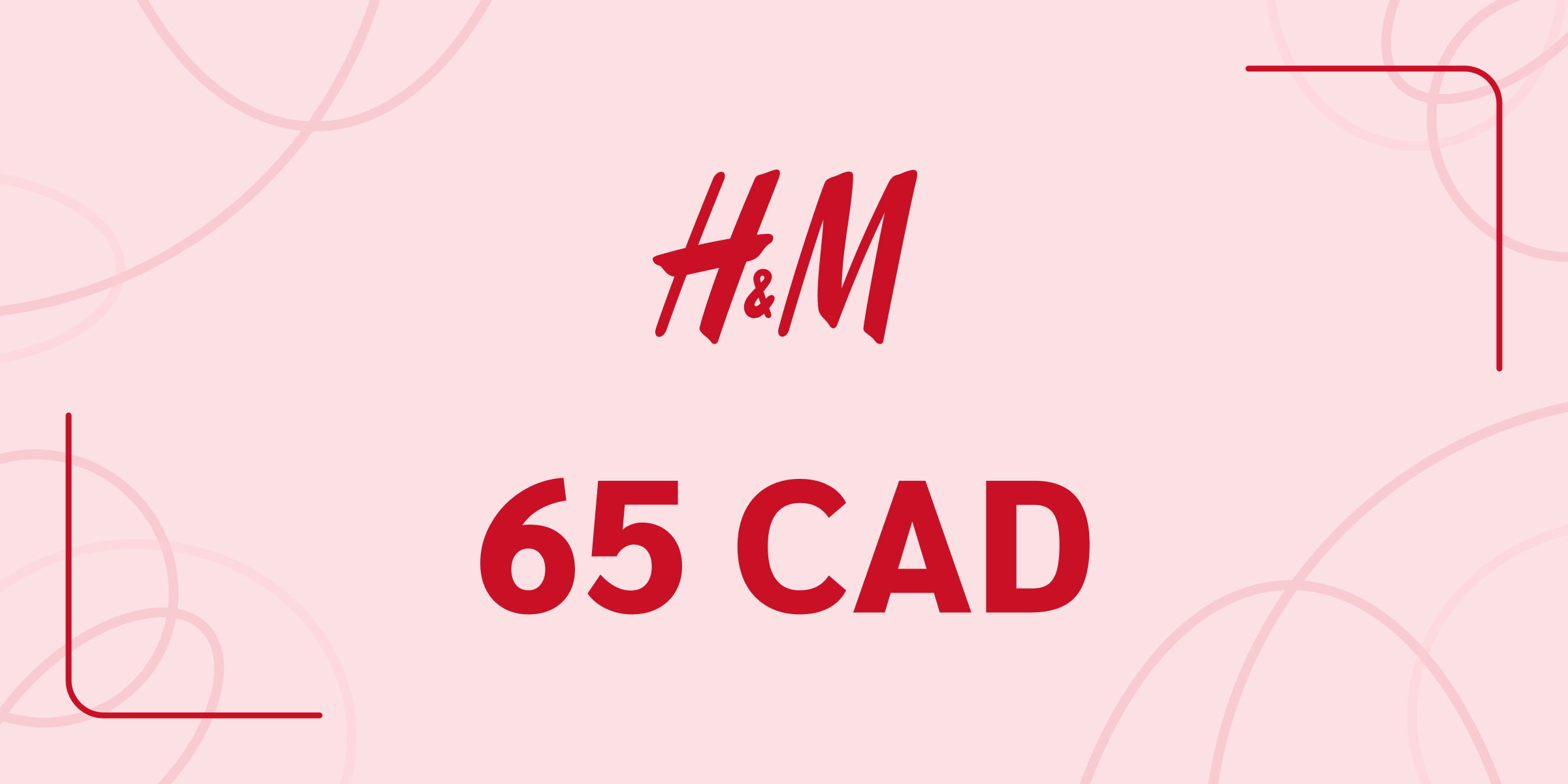 H and M Gift Card 65 CAD