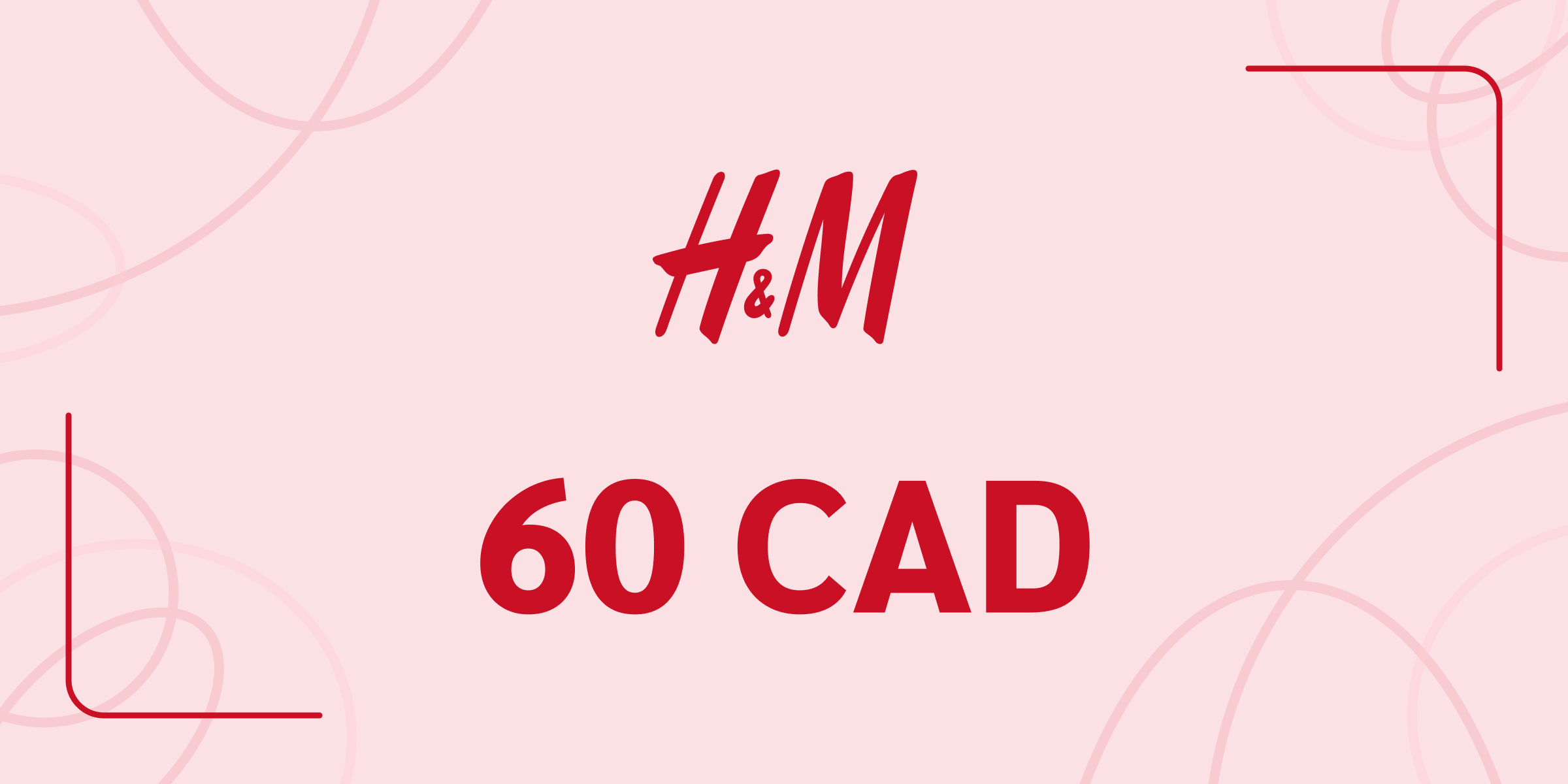 H and M Gift Card 60 CAD