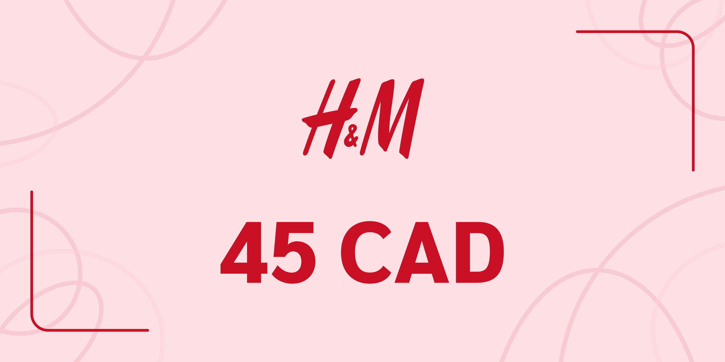 H and M Gift Card 45 CAD