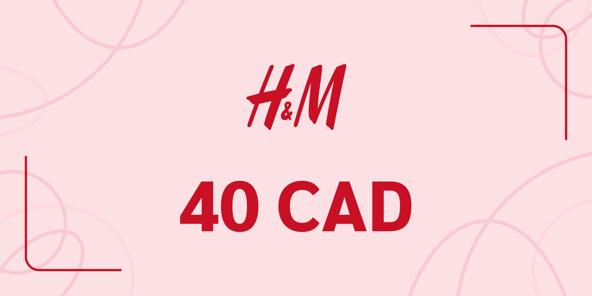 H and M Gift Card 40 CAD