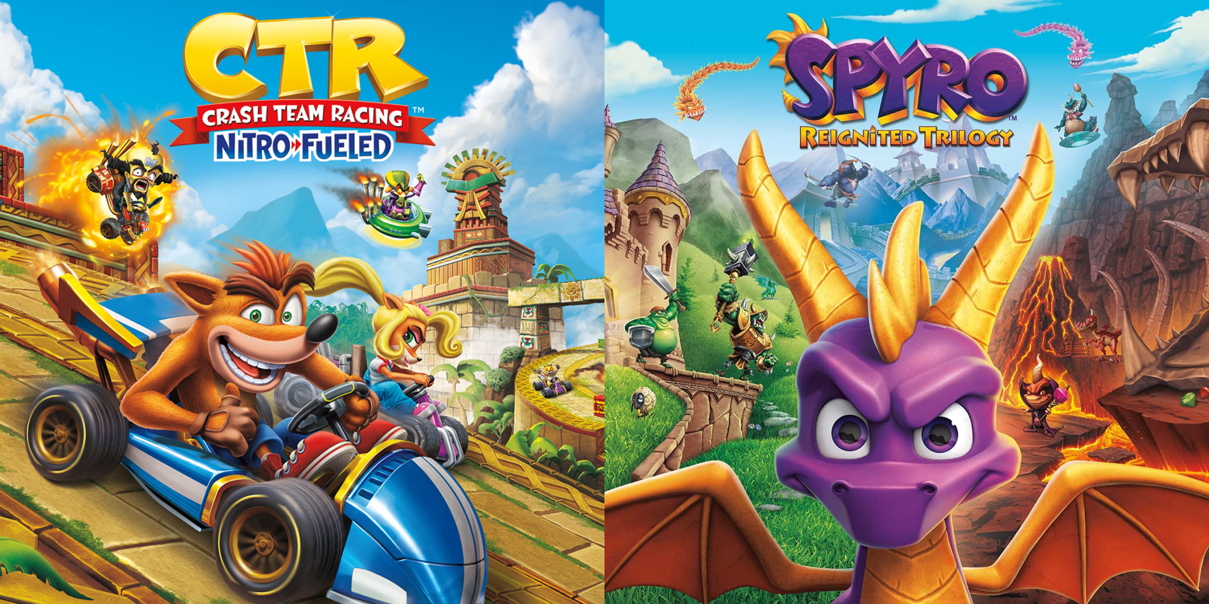 Crash Team Racing Nitro Fueled plus Spyro Game Bundle (Xbox One)
