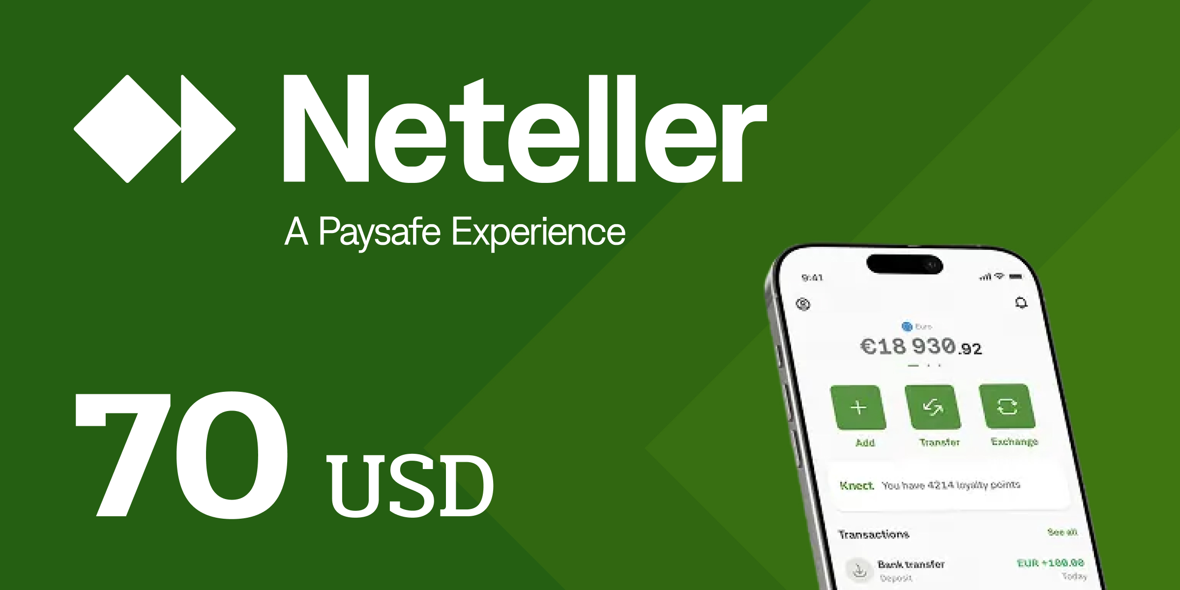 Neteller Gift Card 70 USD