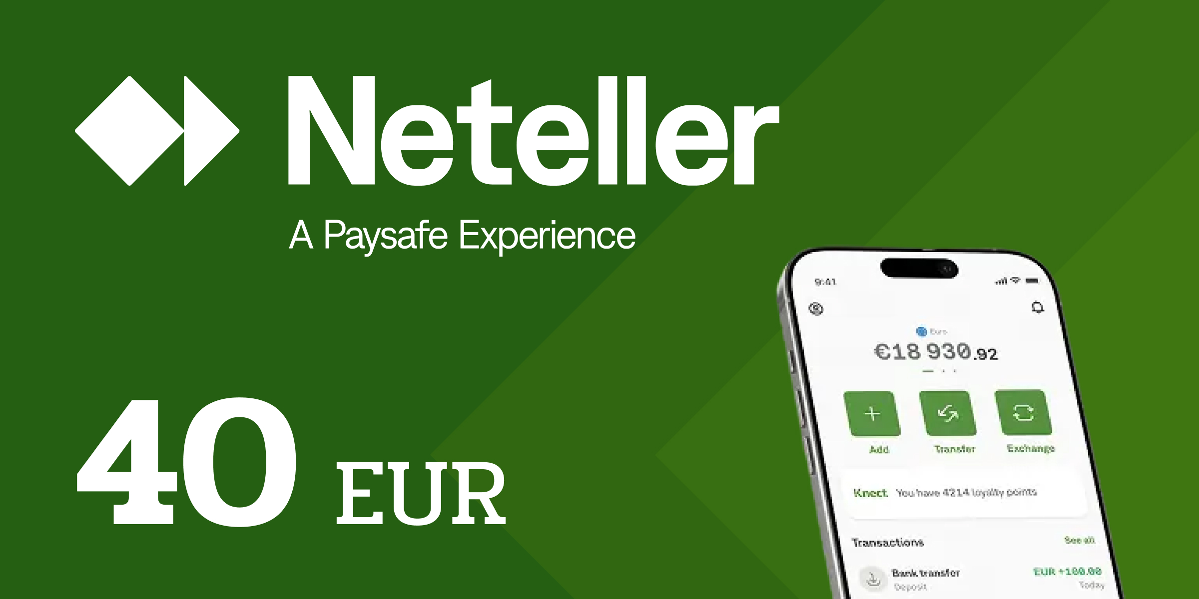 Neteller Gift Card 40 EUR