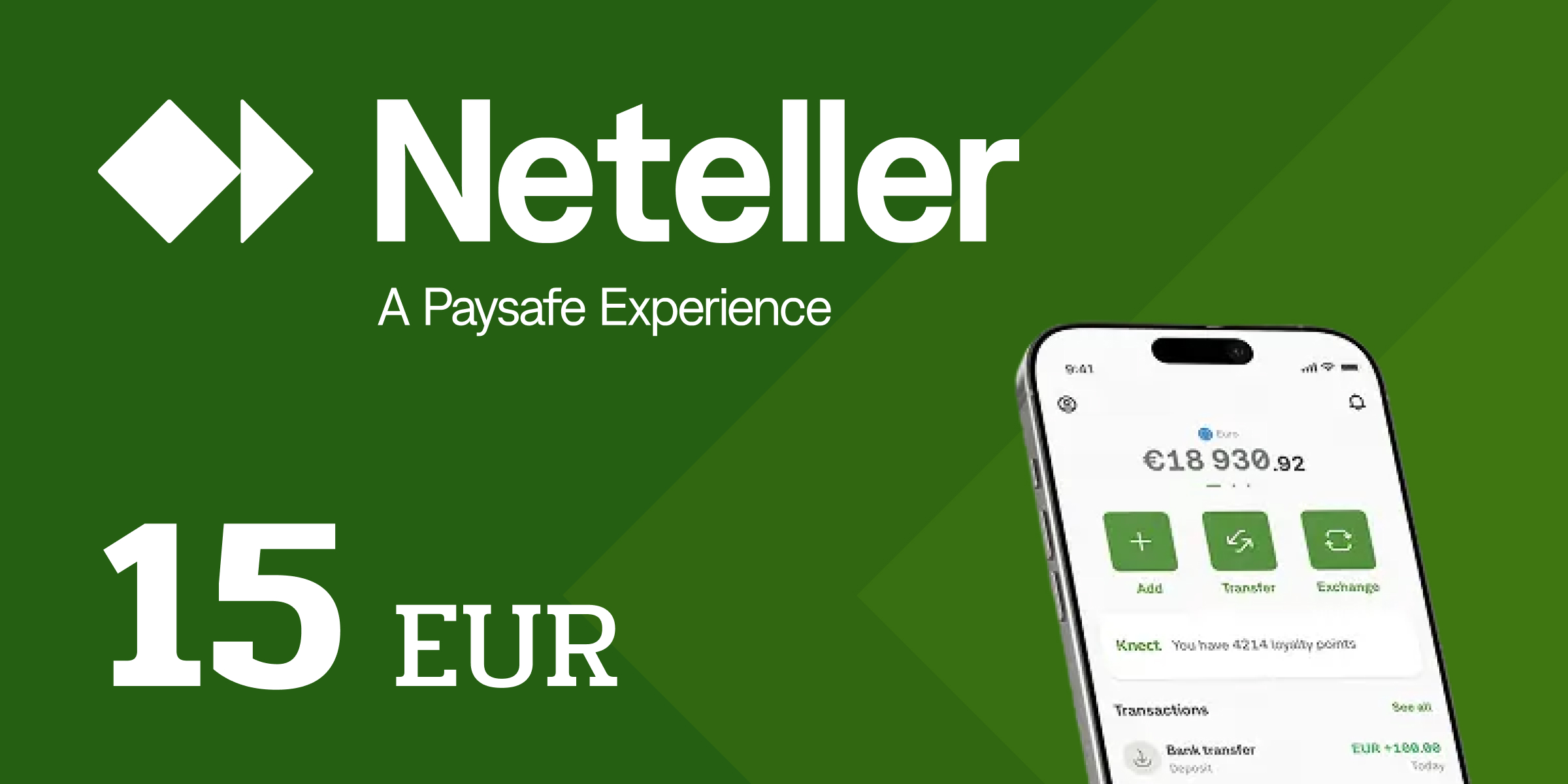 Neteller Gift Card 15 EUR