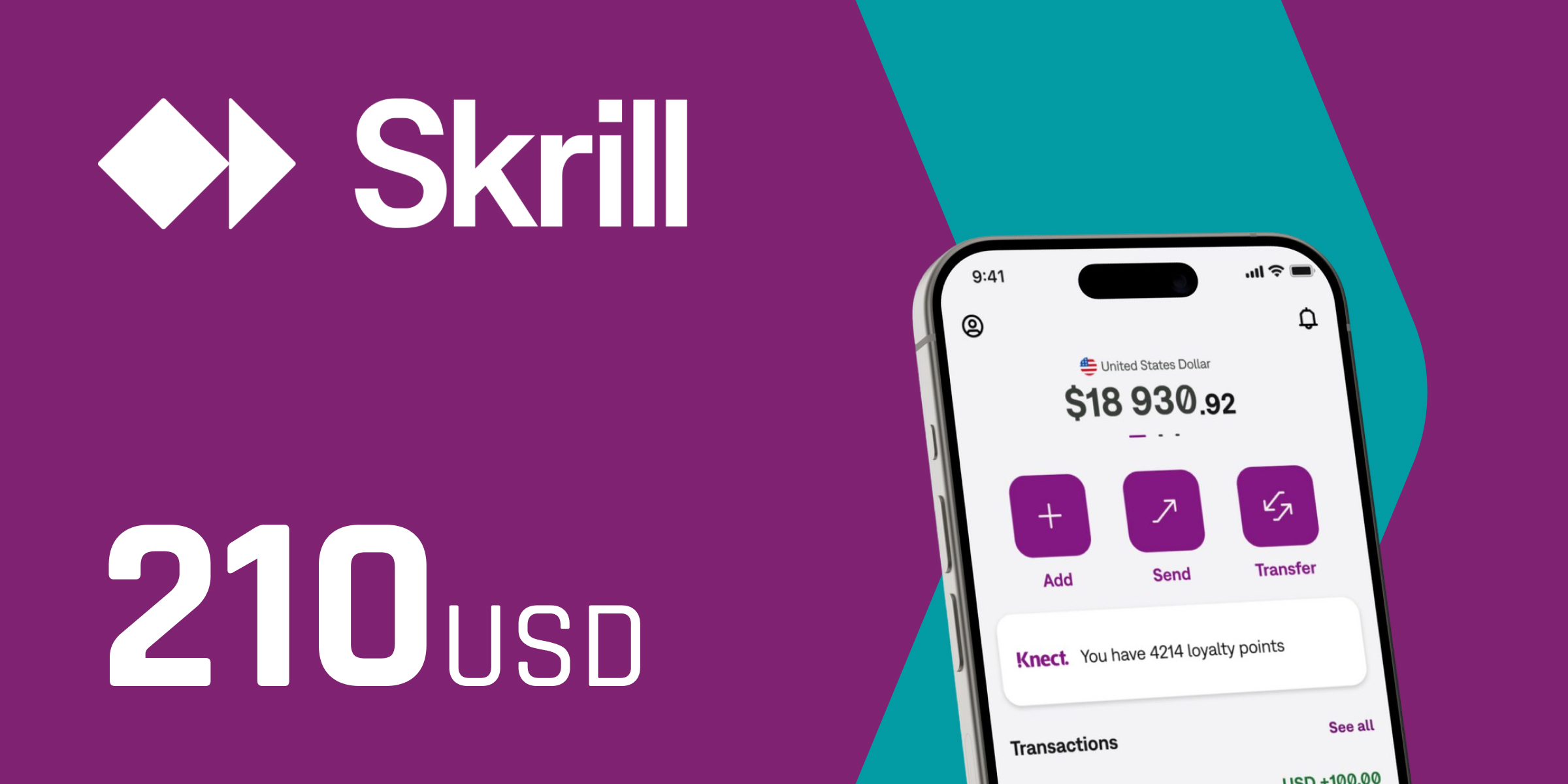 Skrill Gift Card 210 USD