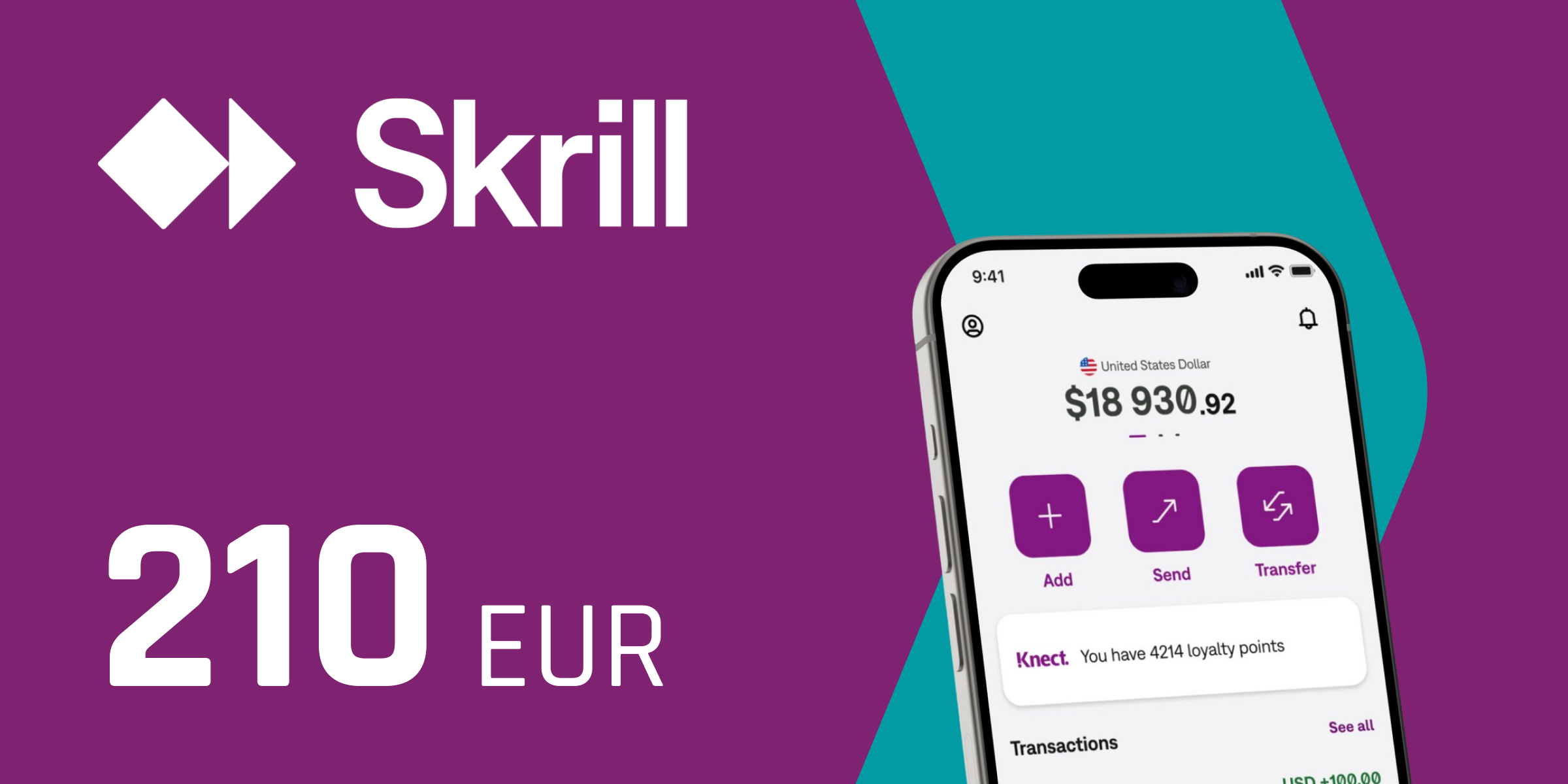 Skrill Gift Card 210 EUR