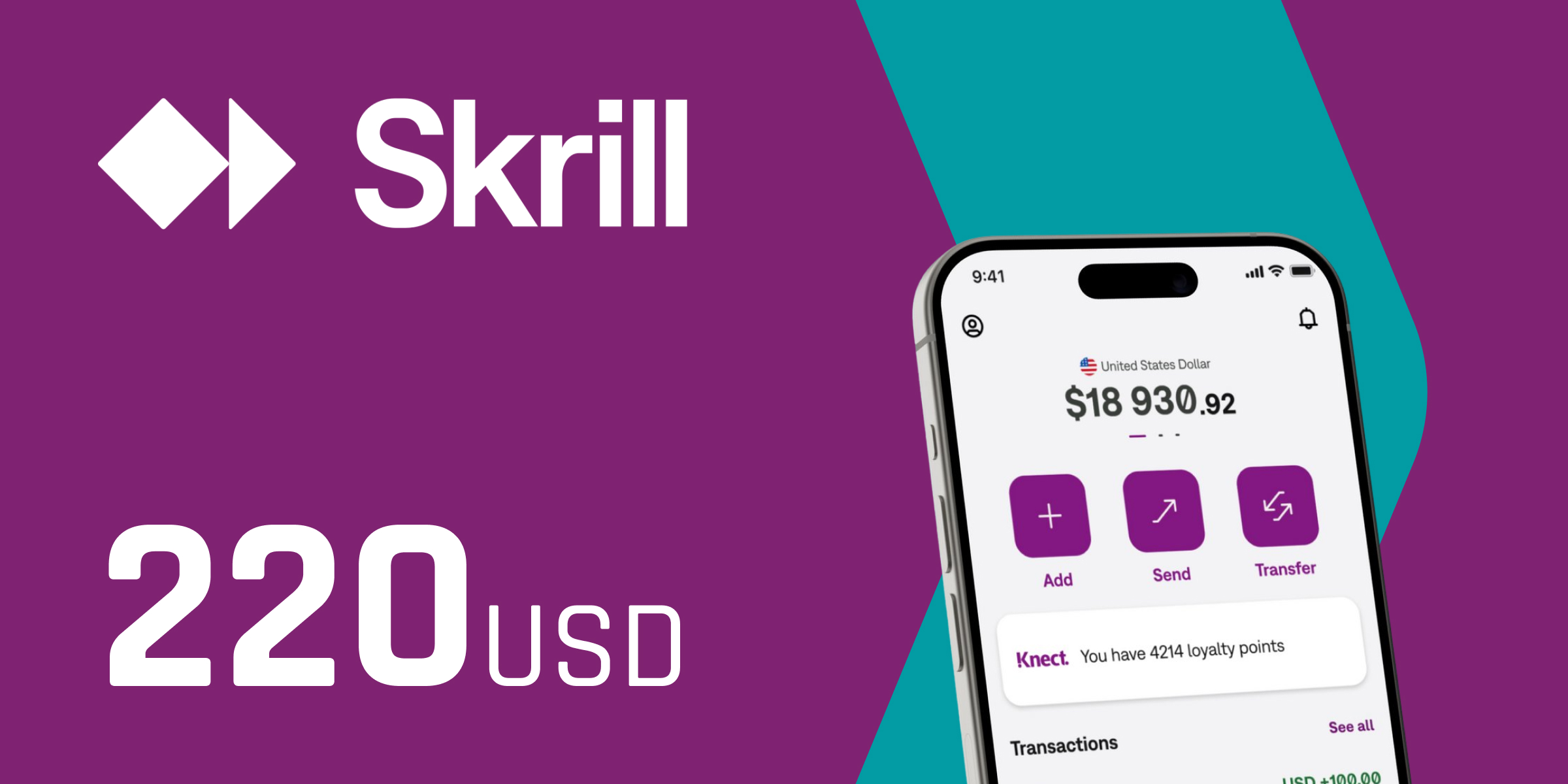 Skrill Gift Card 220 USD