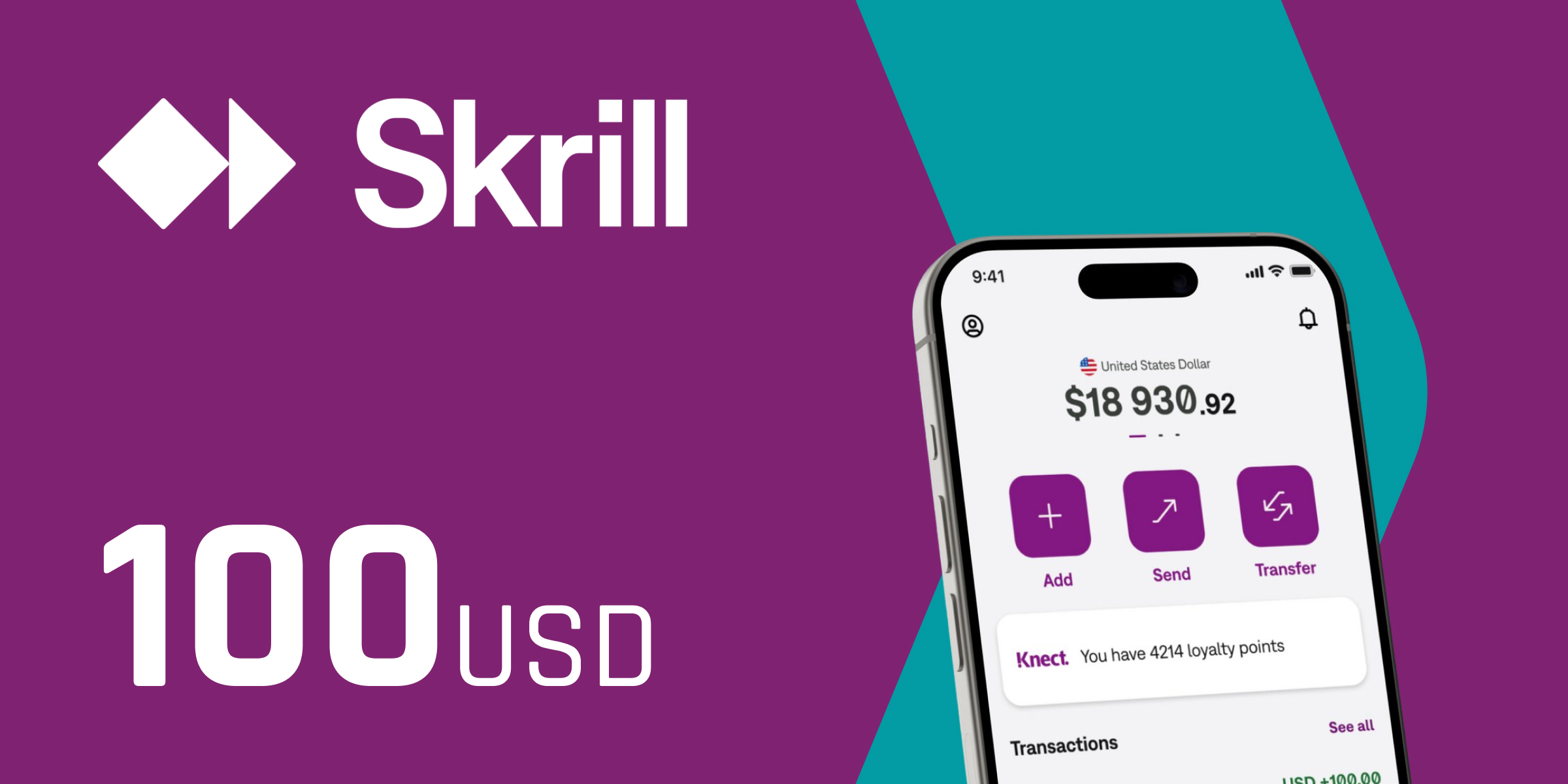Skrill Gift Card 100 USD